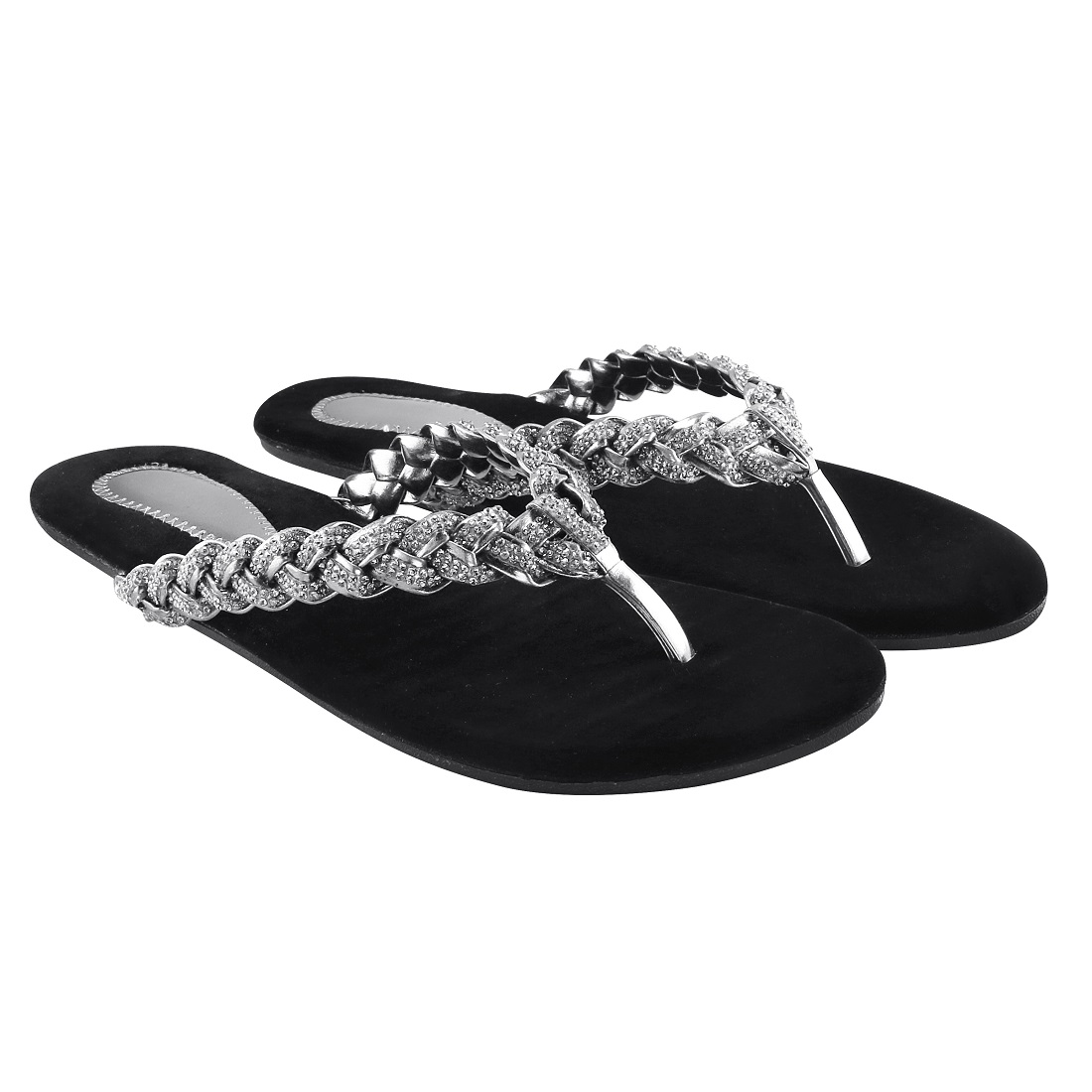 WOMEN-SILVER-FLAT-SLIPPER Wholesale Footwear by Blinder