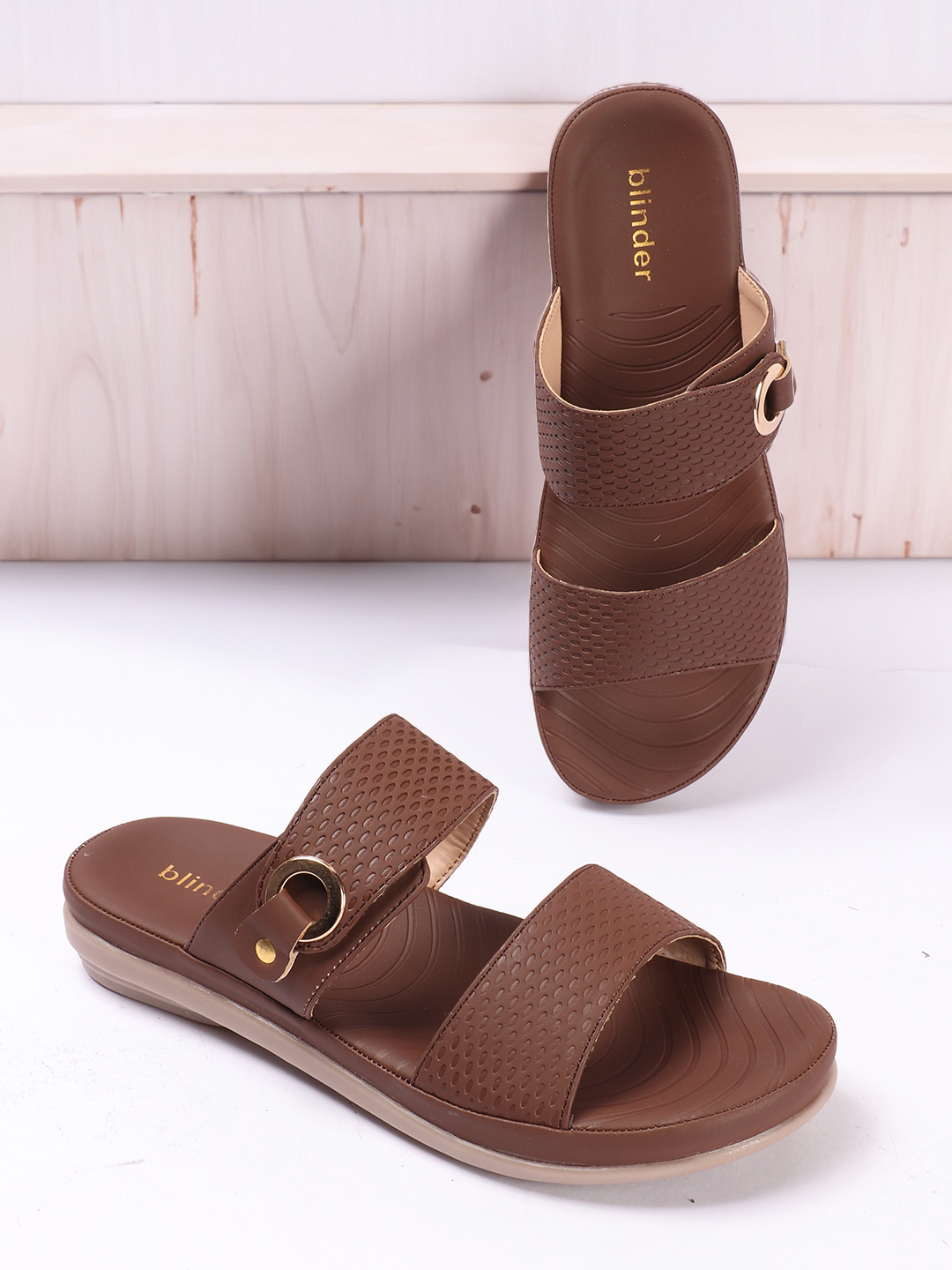 Brown Comfort Soft Cushion Padded Women Girl  Wholesale Footwear by Blinder